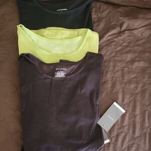 3 Merona T-Shirt Bundle - Black, Green, Brown